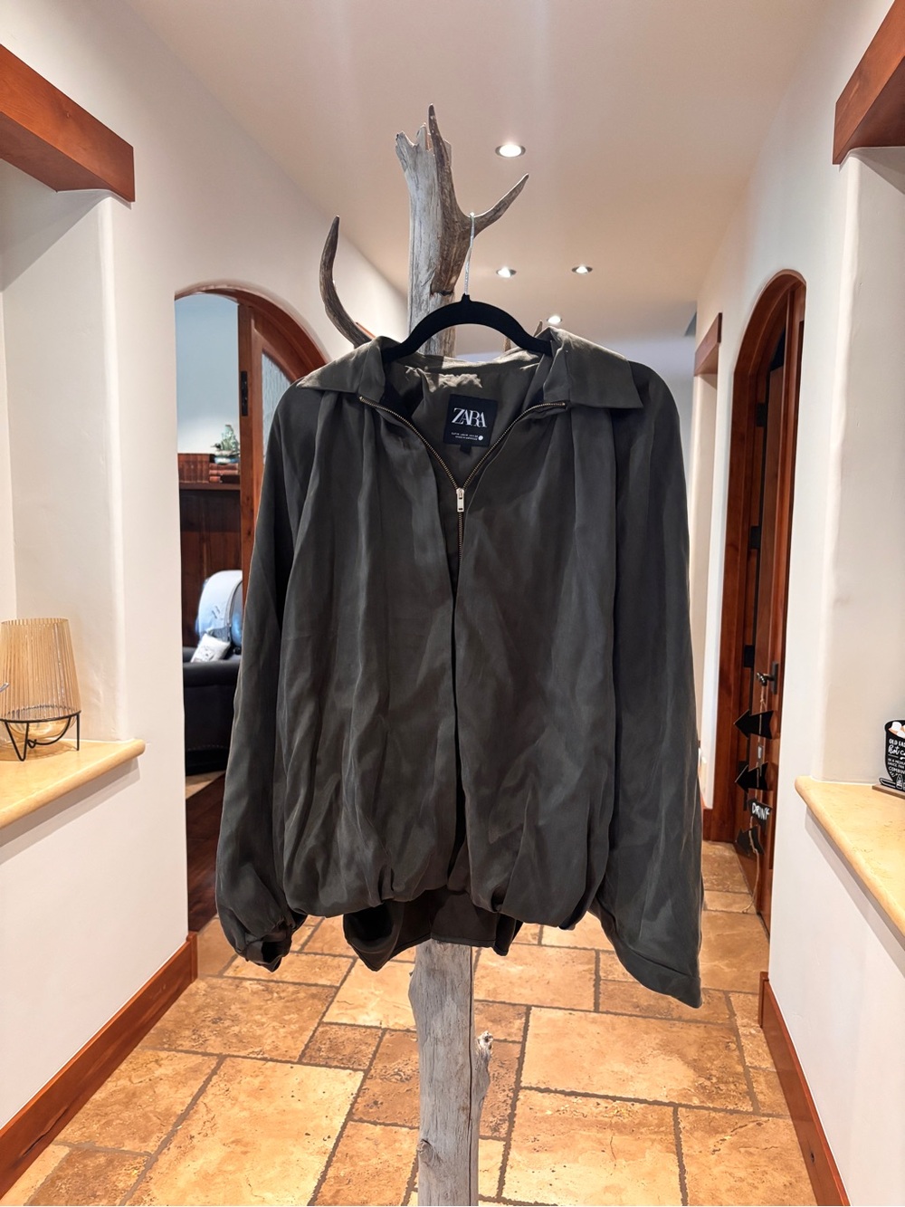 ZARA women’s  Dark Olive Bomber Jacket